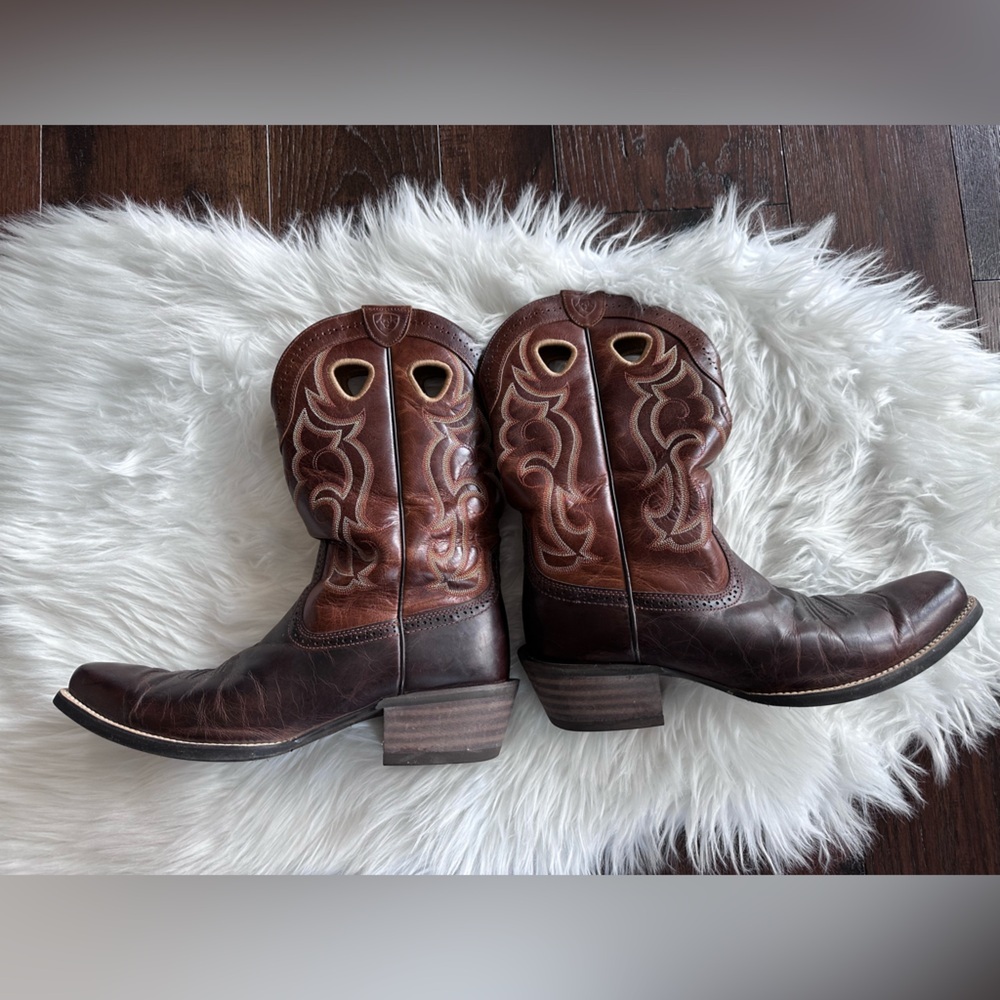 Ariat Boots Rawhide Leather Western Cowboy Groomsman SquareToe #10010953 Mens 13 - Picture 2 of 12